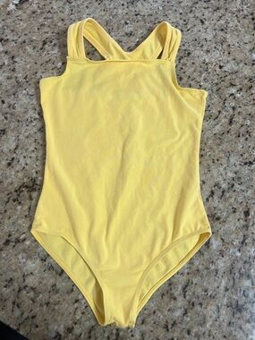 Arshiner Girls Yellow Ballet Gymnastics Leotard Size 170 (9-10Y) EUC